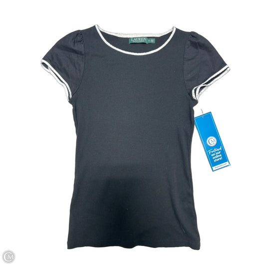 Top Short Sleeve By Lauren By Ralph Lauren In Black, Size: M