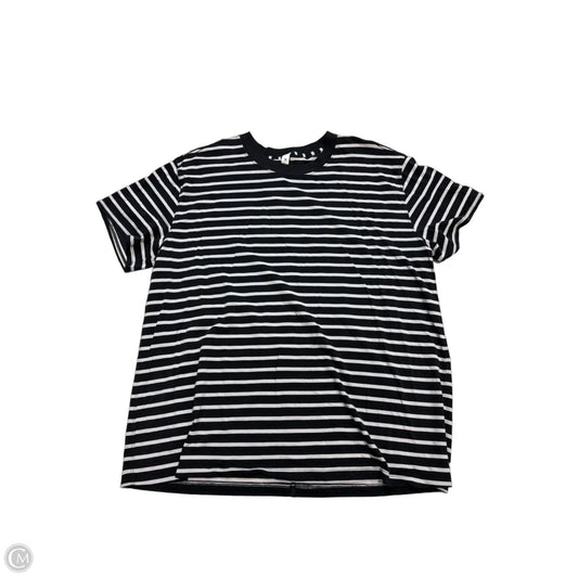 Athletic Top Short Sleeve By Lululemon In Striped Pattern, Size: L