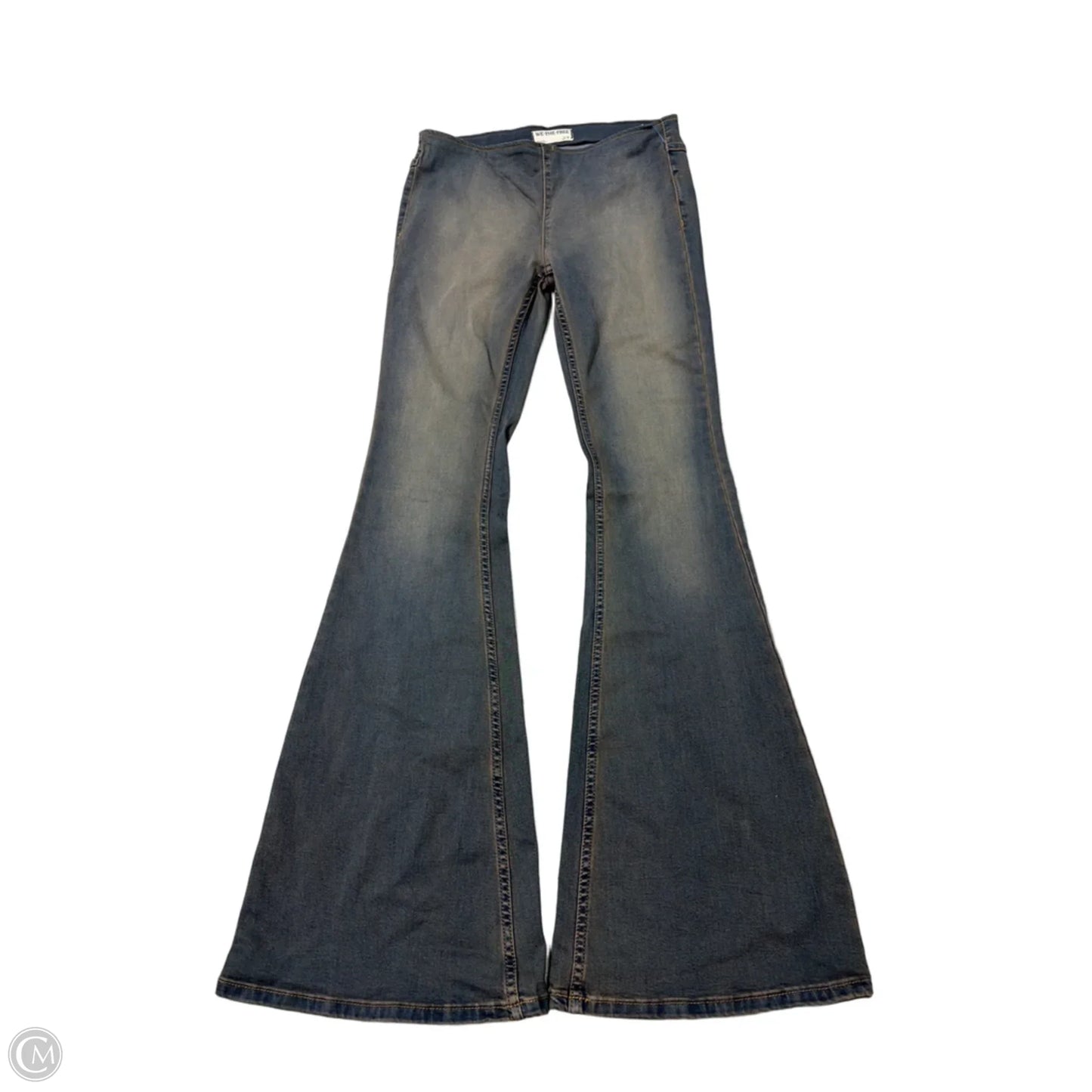 Jeans Flared By Free People In Blue & Brown, Size: 4