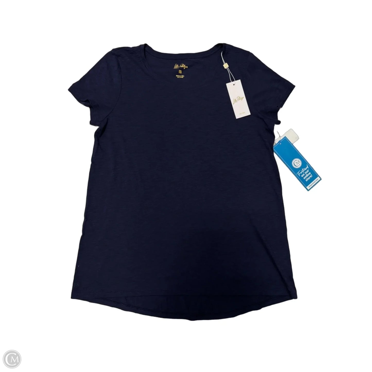 New! Top Short Sleeve Designer By Lilly Pulitzer In Navy, Size: M
