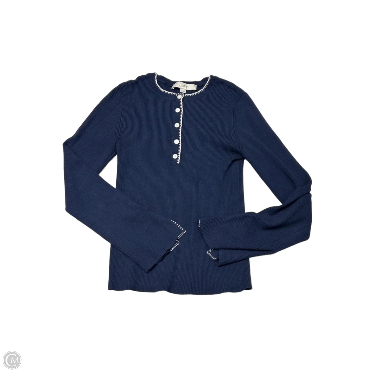 Top Long Sleeve By Loft In Blue, Size: M