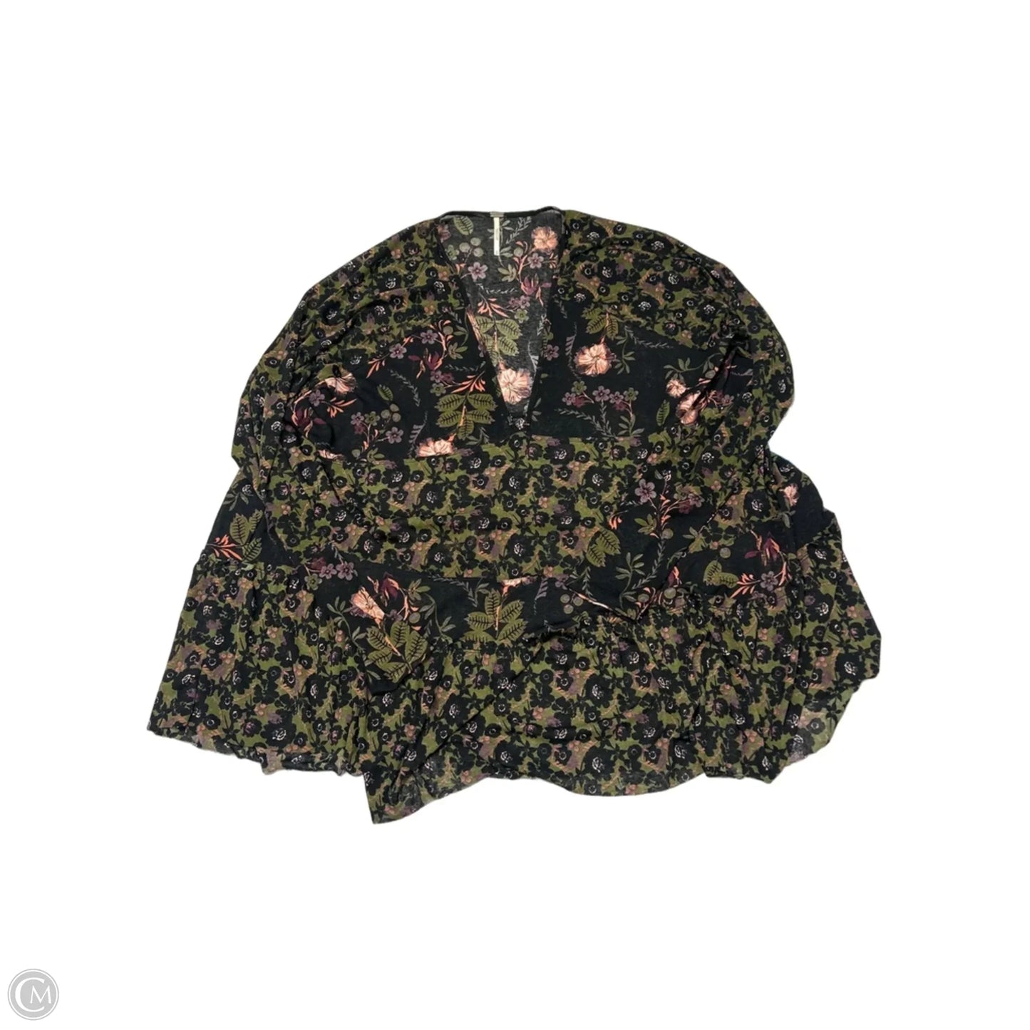 Top Long Sleeve By Free People In Black & Green, Size: M