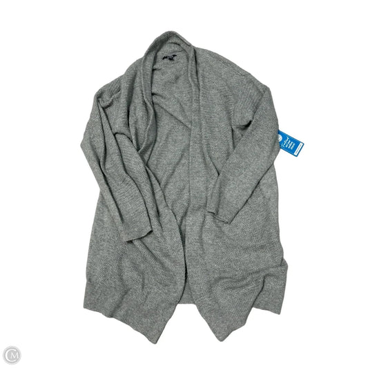 Sweater Cardigan By Chaps In Grey, Size: L