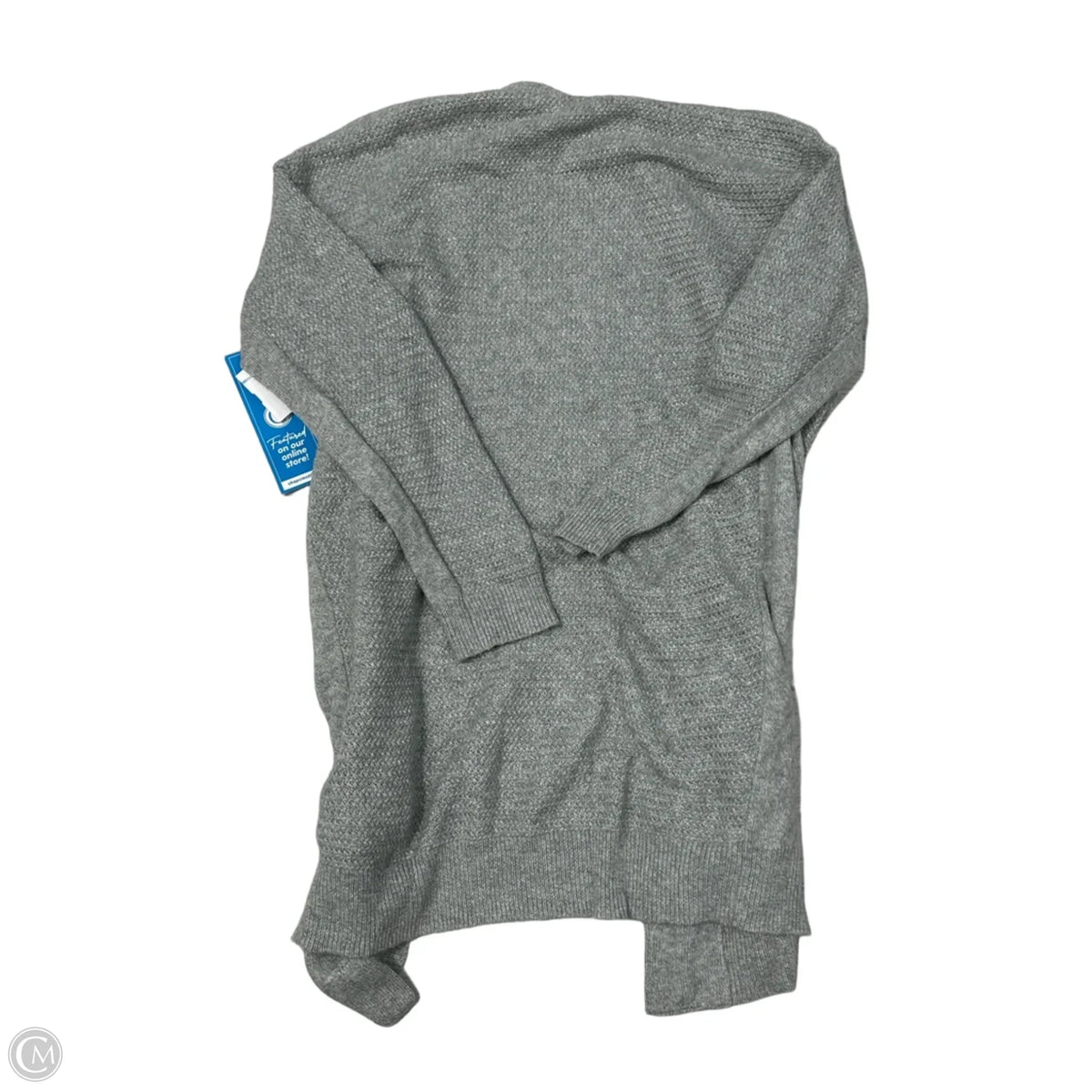 Sweater Cardigan By Chaps In Grey, Size: L