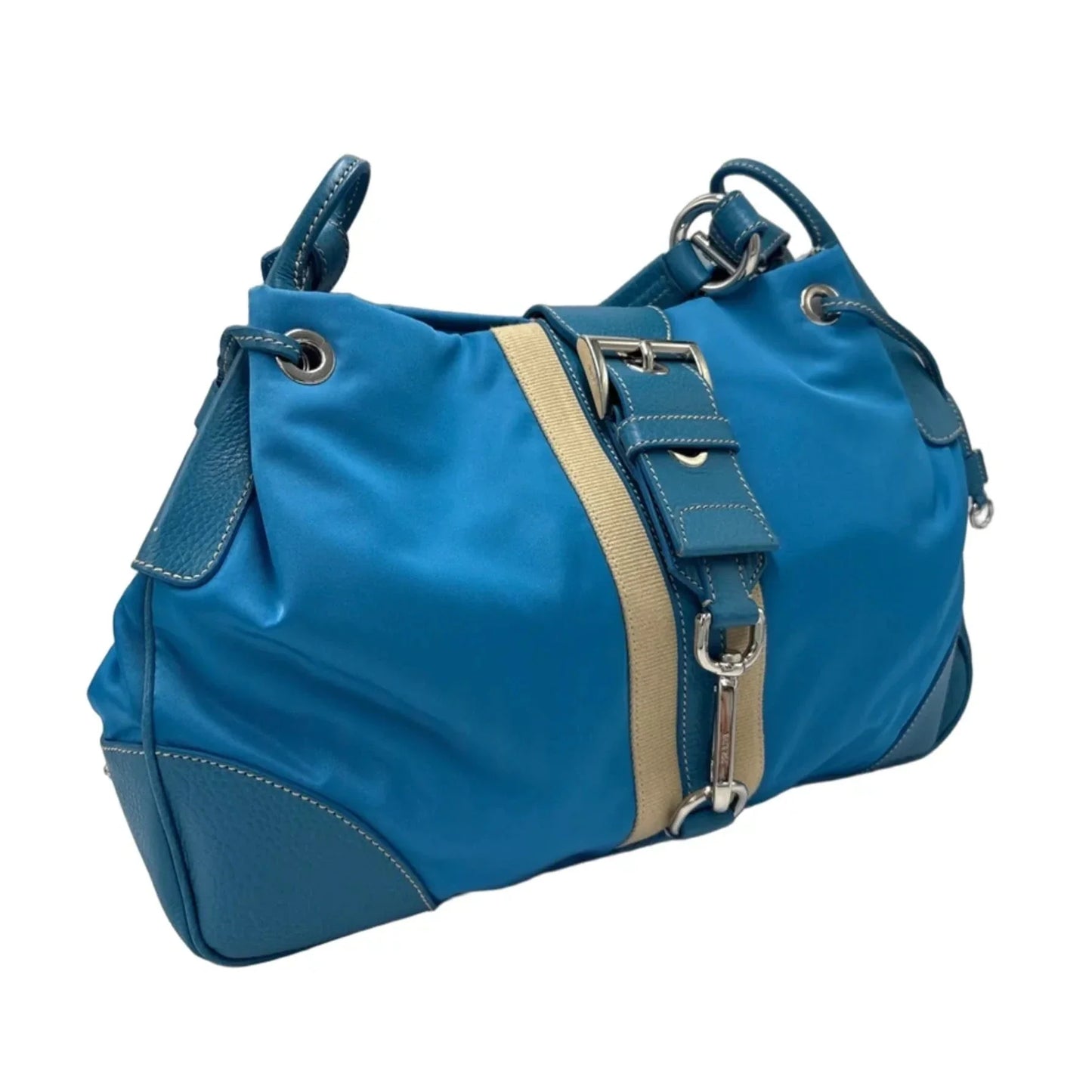 Like New! Prada Tessuto Stripy Luxury Hobo Handbag