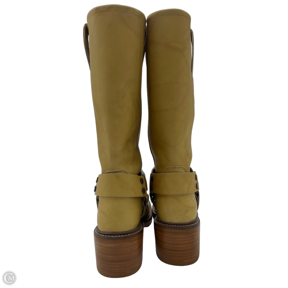 New! Frye Kate Harness Designer Boots in Tan / Yellow, Size 7.5