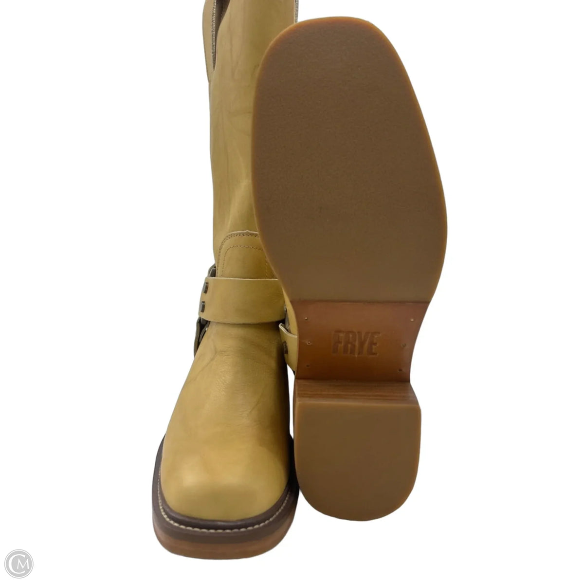 New! Frye Kate Harness Designer Boots in Tan / Yellow, Size 9