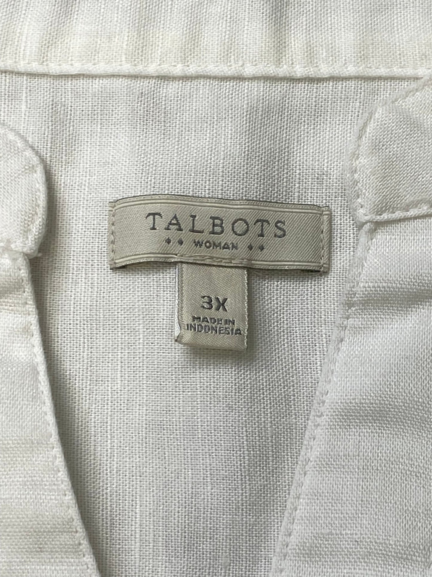 White Top Long Sleeve Talbots, Size 3x