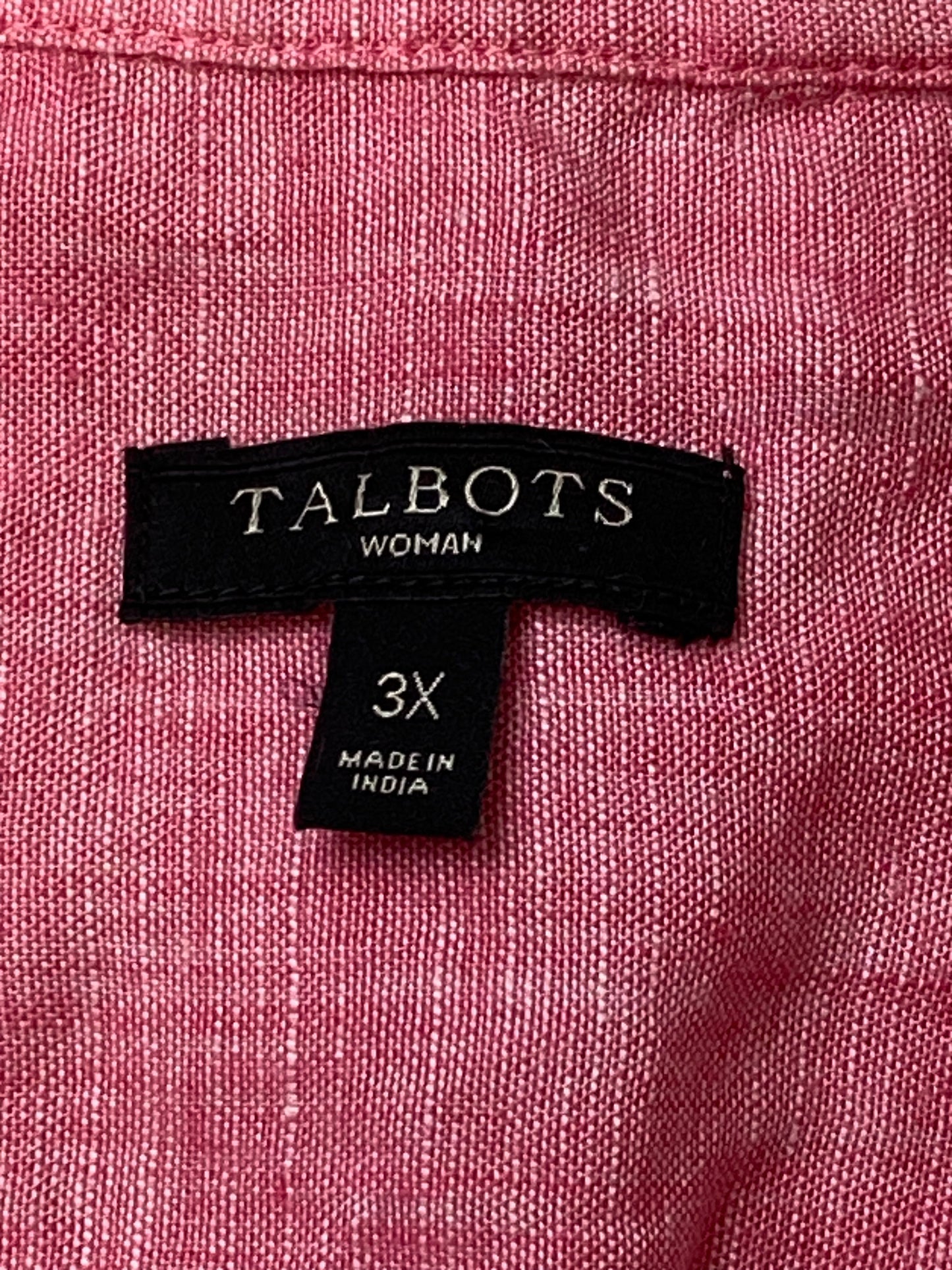 Pink Top Sleeveless Talbots, Size 3x