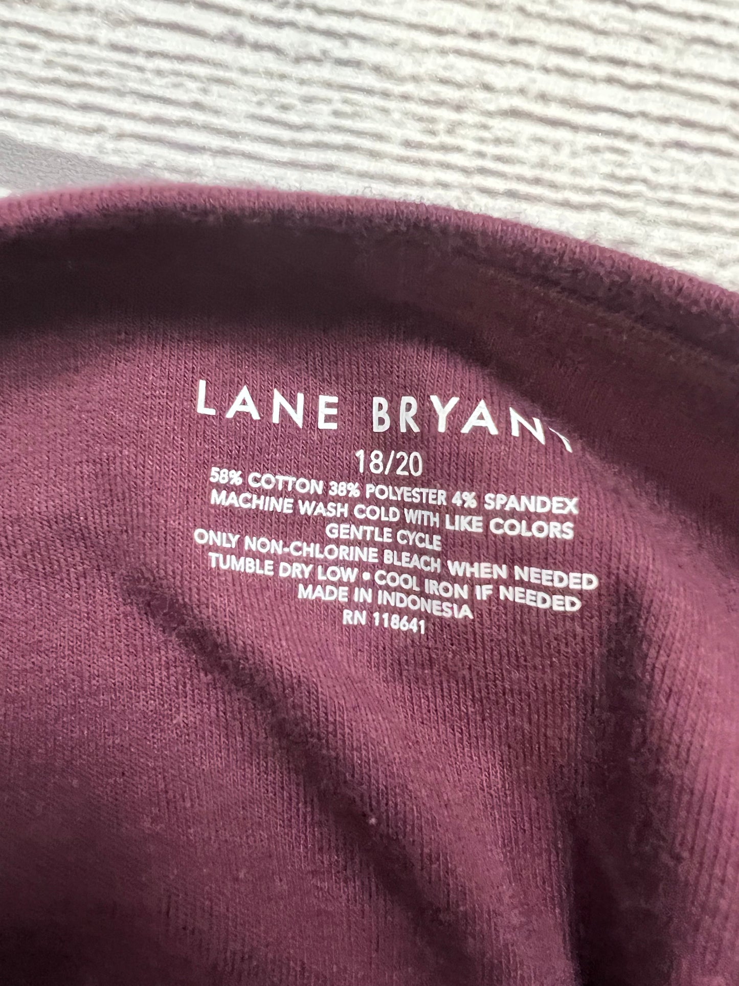 Top Long Sleeve Basic By Lane Bryant In Purple, Size: Xl