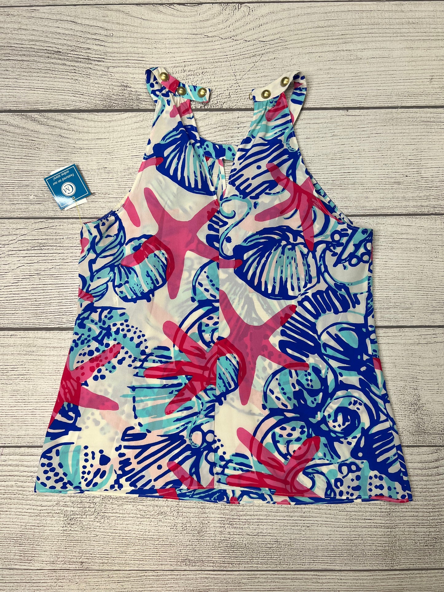 Top Sleeveless By Lilly Pulitzer In Blue White, Size: S