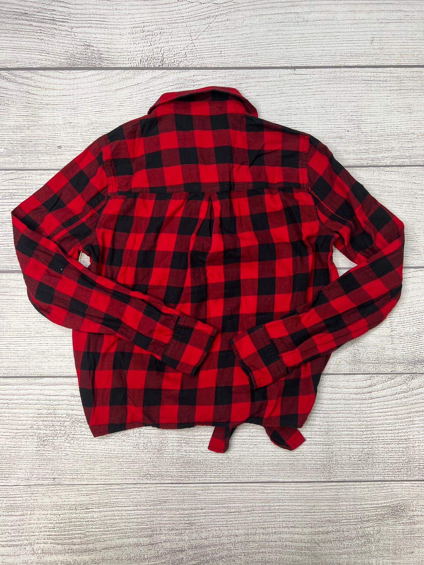 Top Long Sleeve By Madewell In Red Black, Size: Xs