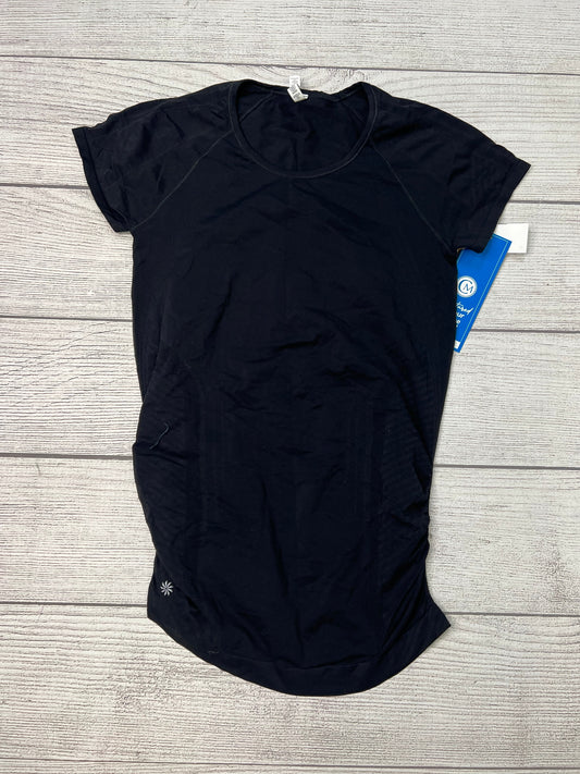 Athletic Top Short Sleeve By Athleta In Black, Size: L