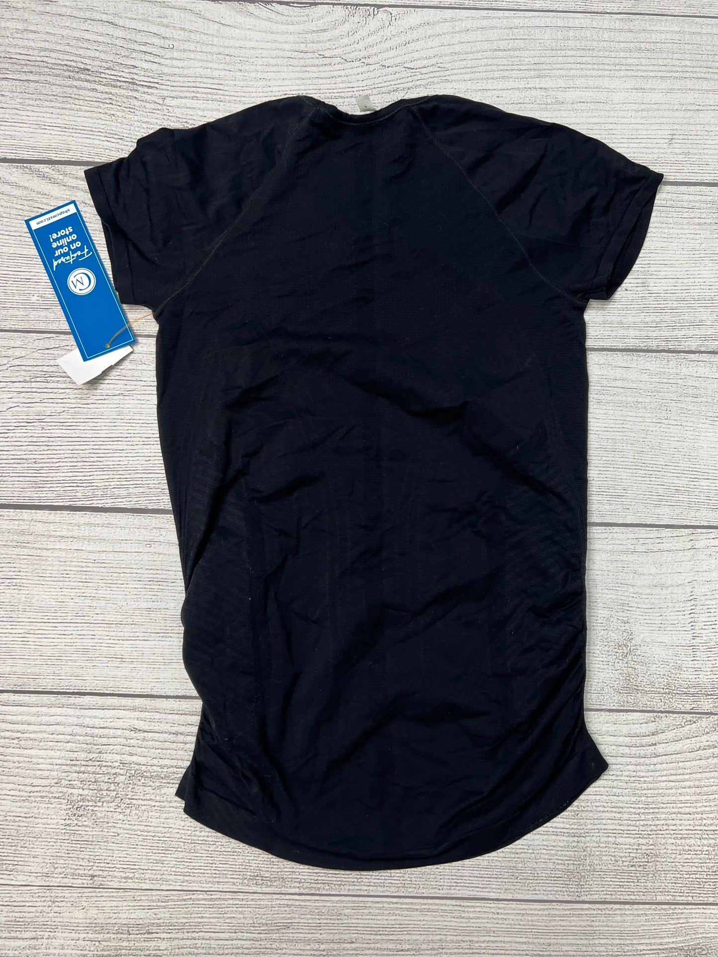 Athletic Top Short Sleeve By Athleta In Black, Size: L