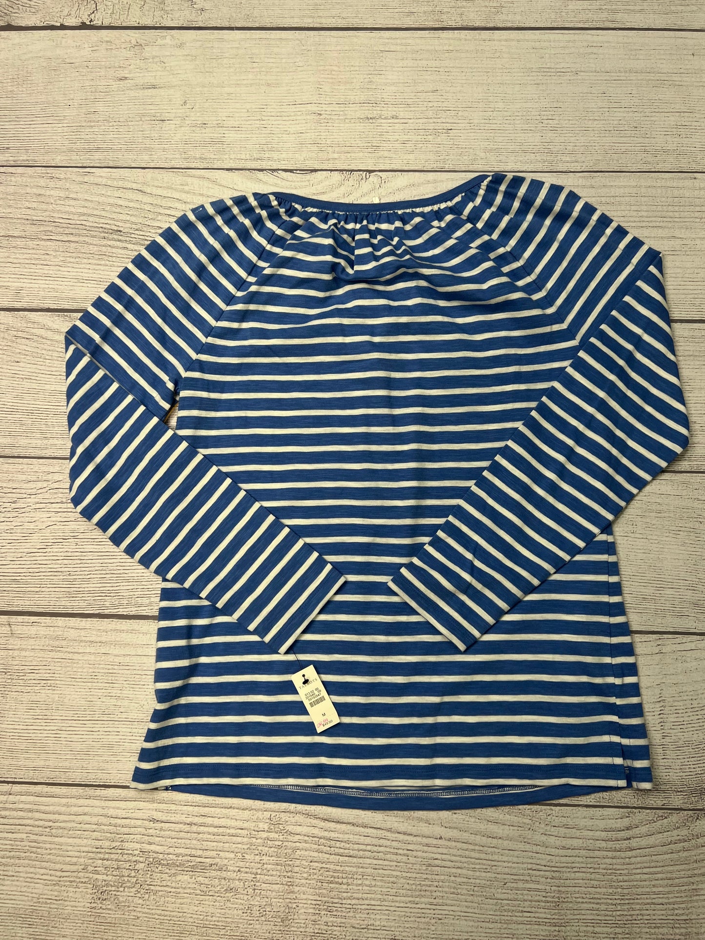 Top Long Sleeve By Talbots In Blue White, Size: M