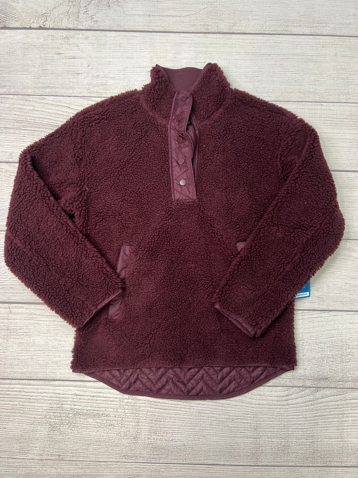 Jacket Faux Fur & Sherpa By Athleta In Maroon, Size: S