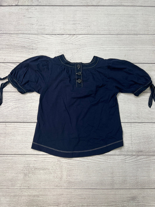 Top Short Sleeve By Anthropologie In Navy, Size: S