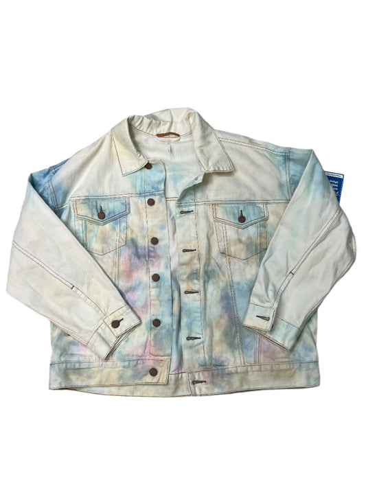 Jacket Denim By Free People In White Blue, Size: Xs