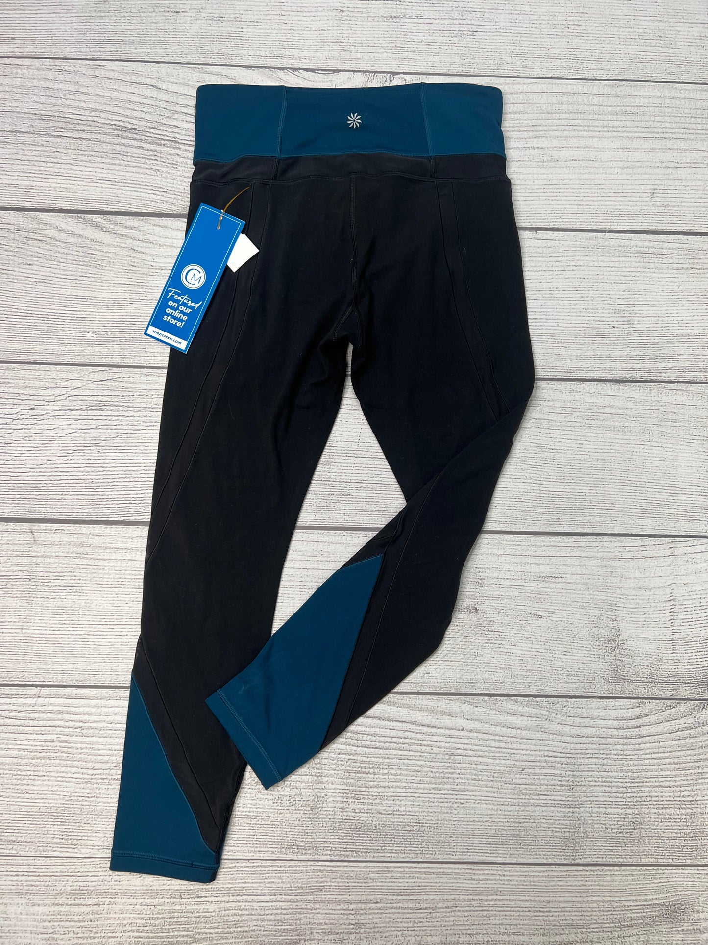 Athletic Leggings By Athleta In Black Blue, Size: S