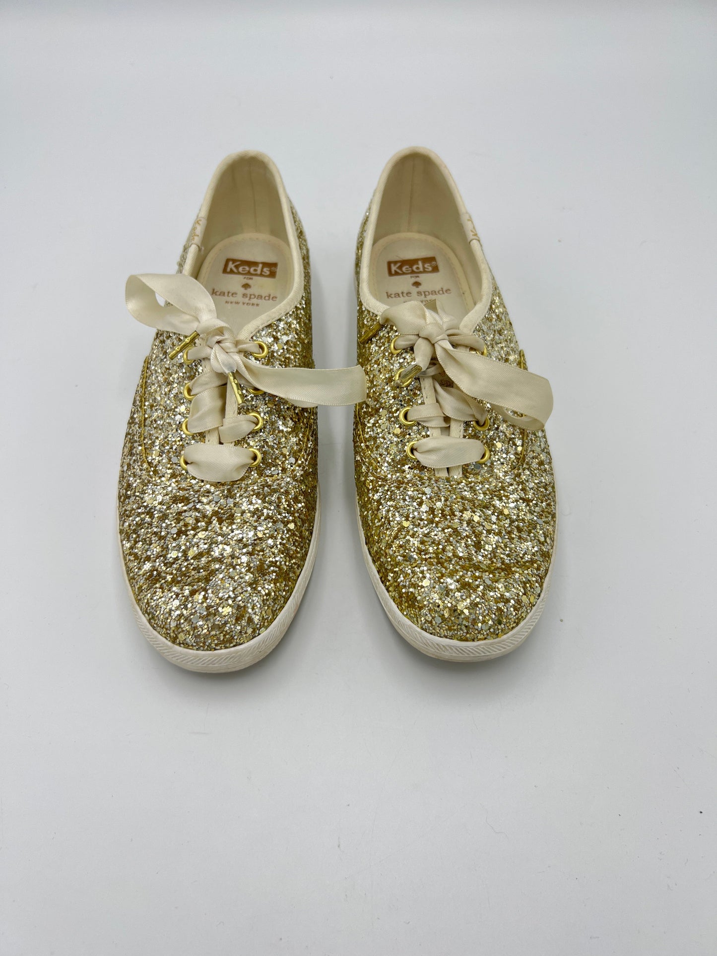 Shoes Athletic By Keds X Kate Spade Designer In Gold, Size: 7