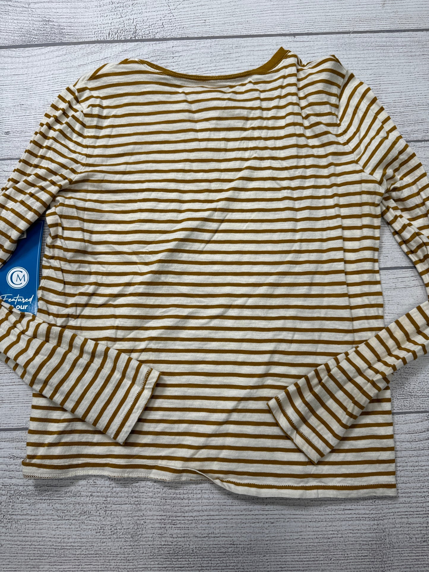 Top Long Sleeve Basic By Madewell In Striped Pattern, Size: S