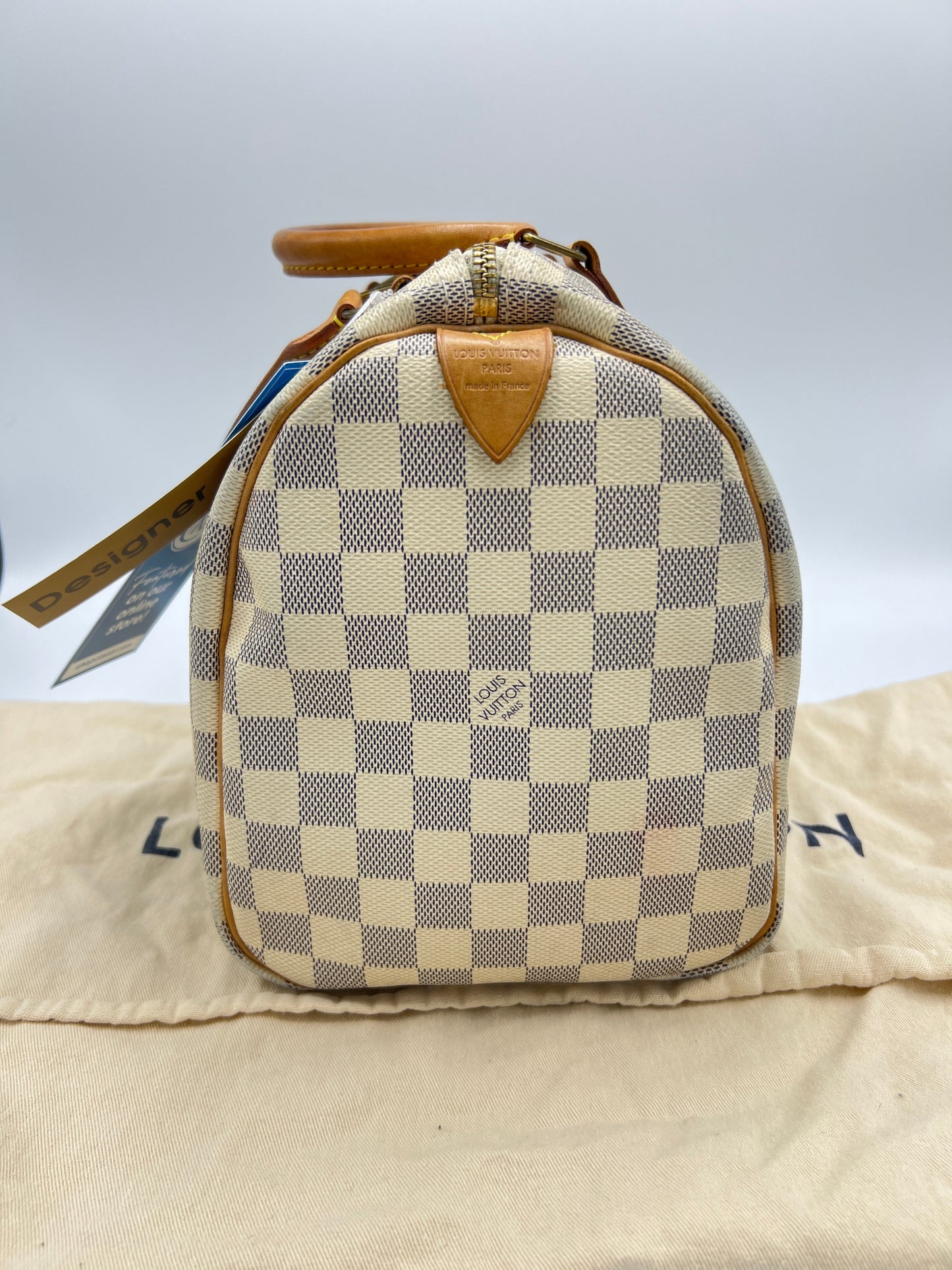 Louis Vuitton Damier Azure Speedy 30 Luxury Designer Handbag