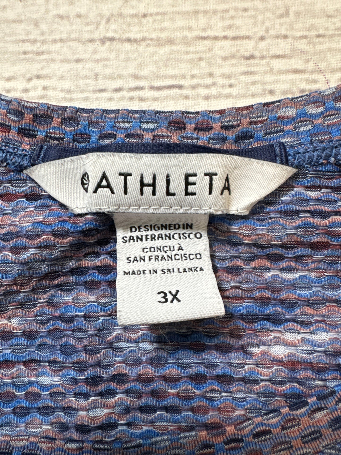 Athletic Top Short Sleeve By Athleta In Multi-colored, Size: 3x