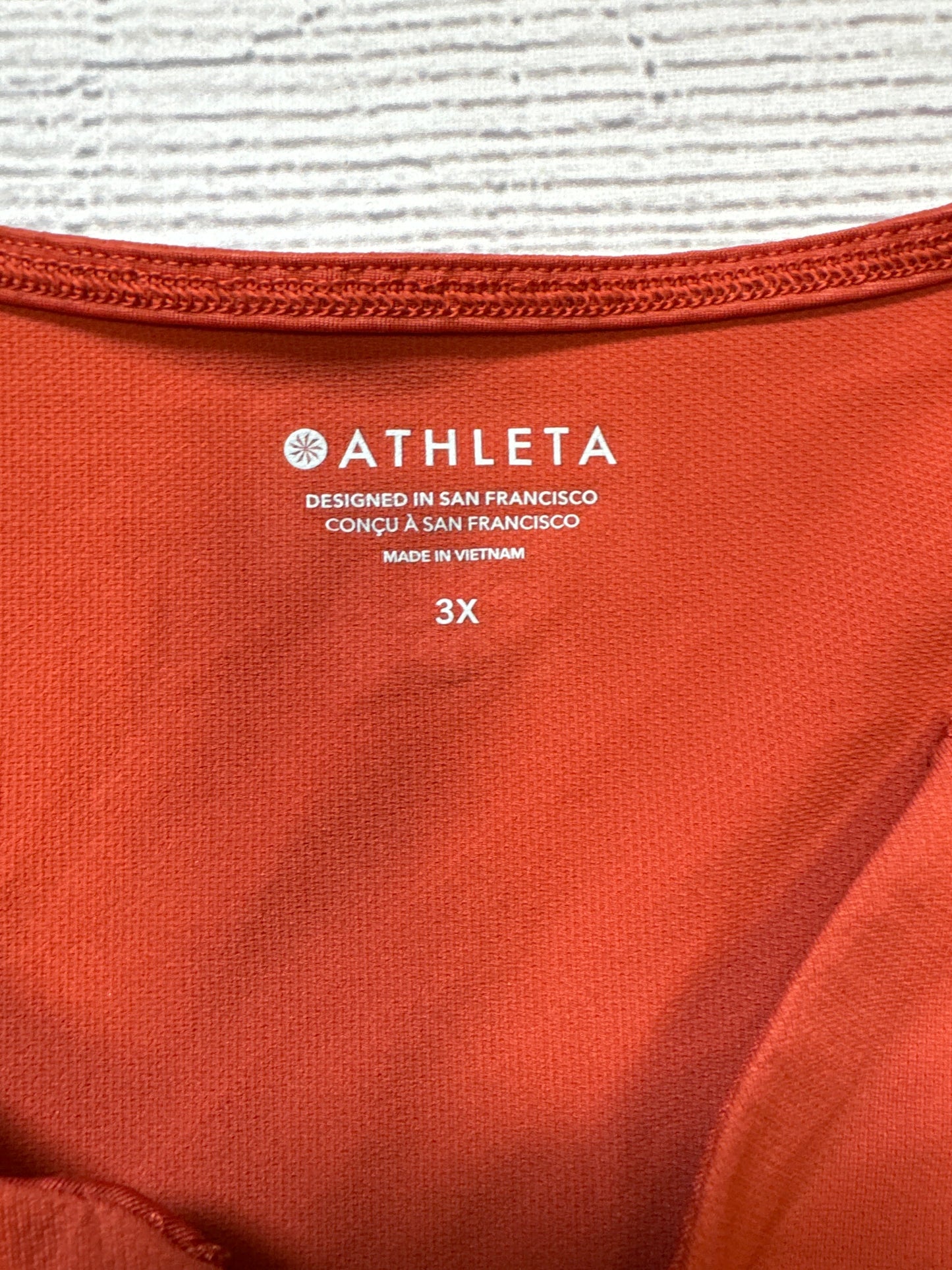 Athletic Top Short Sleeve By Athleta In Orange, Size: 3x