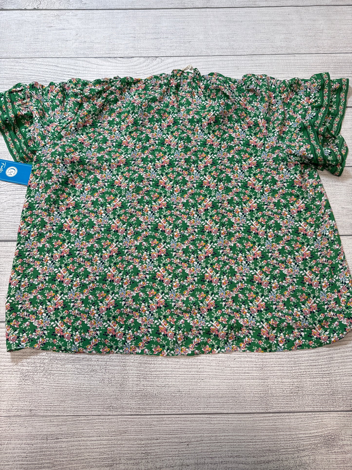 Top Short Sleeve By Max Studio In Green, Size: 2x