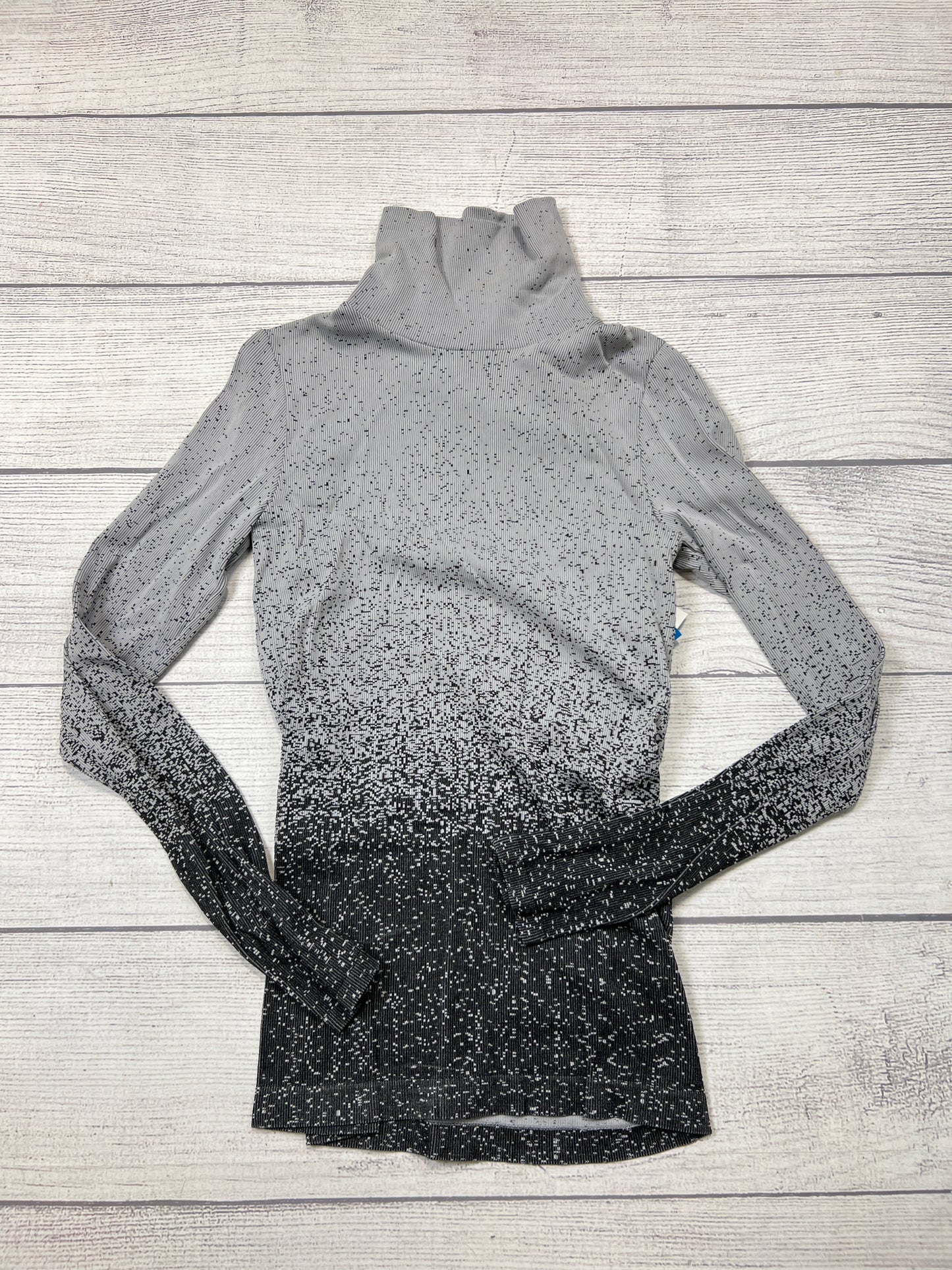 Athletic Top Long Sleeve Crewneck By Athleta In Black & Grey, Size: Xs