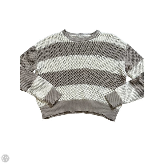 Sweater By Z Supply In Brown & Cream, Size: L