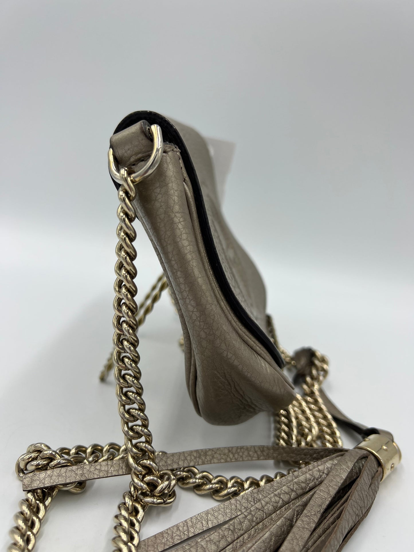 Gucci Soho Flap Metallic Chain Designer Bag