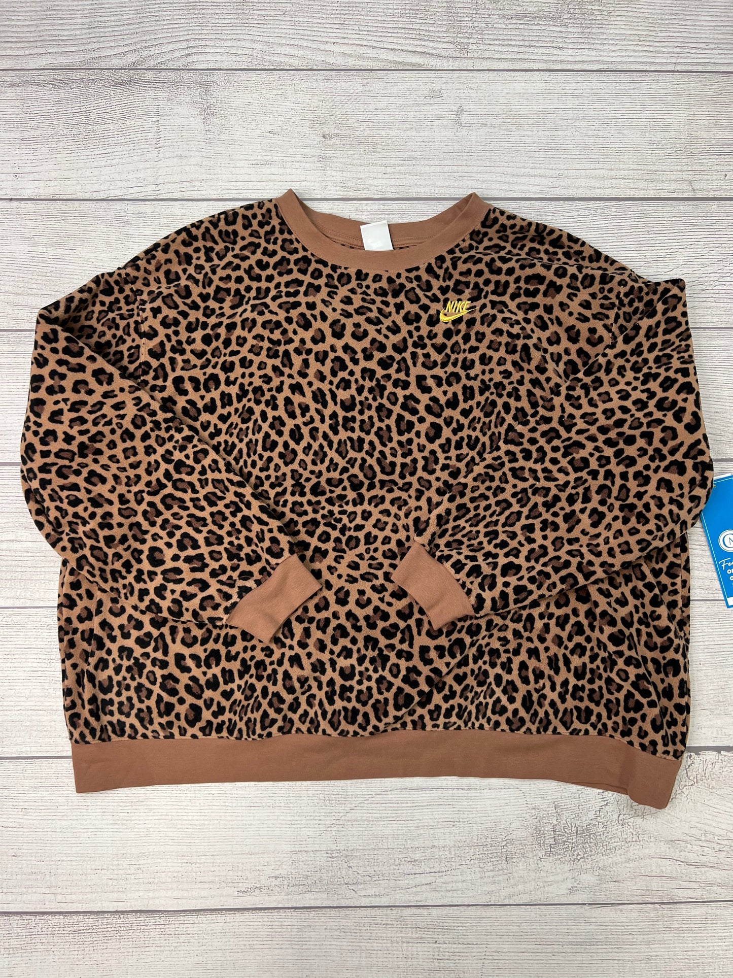 Athletic Sweatshirt Crewneck By Nike Apparel In Animal Print, Size: 3x