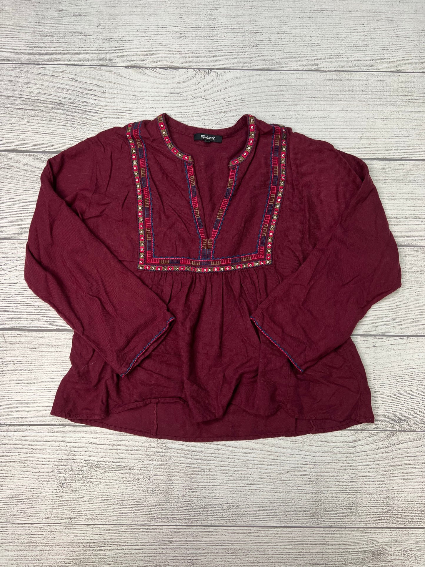 Top Long Sleeve By Madewell In Purple, Size: L