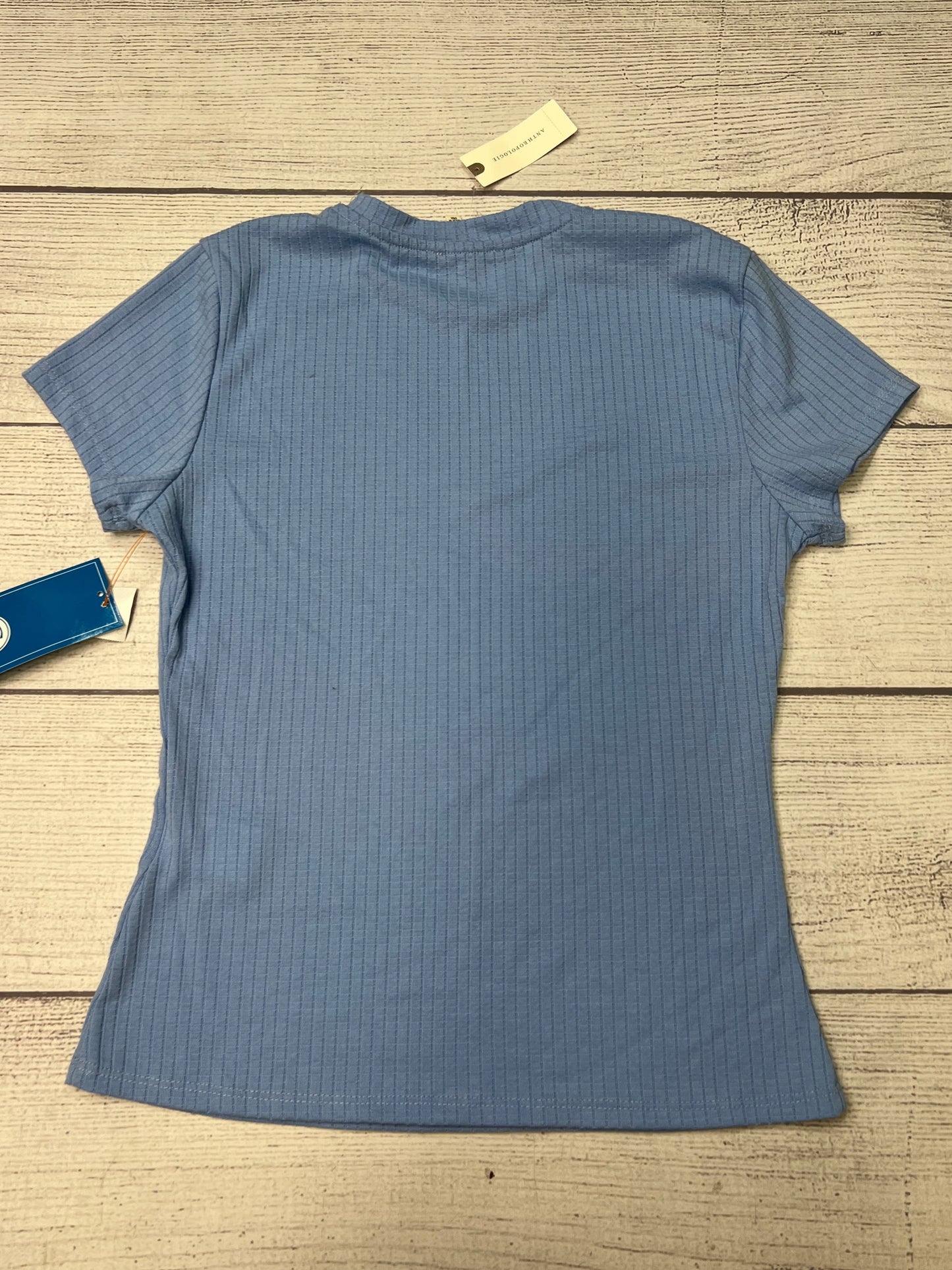 Top Short Sleeve By Anthropologie In Blue, Size: S