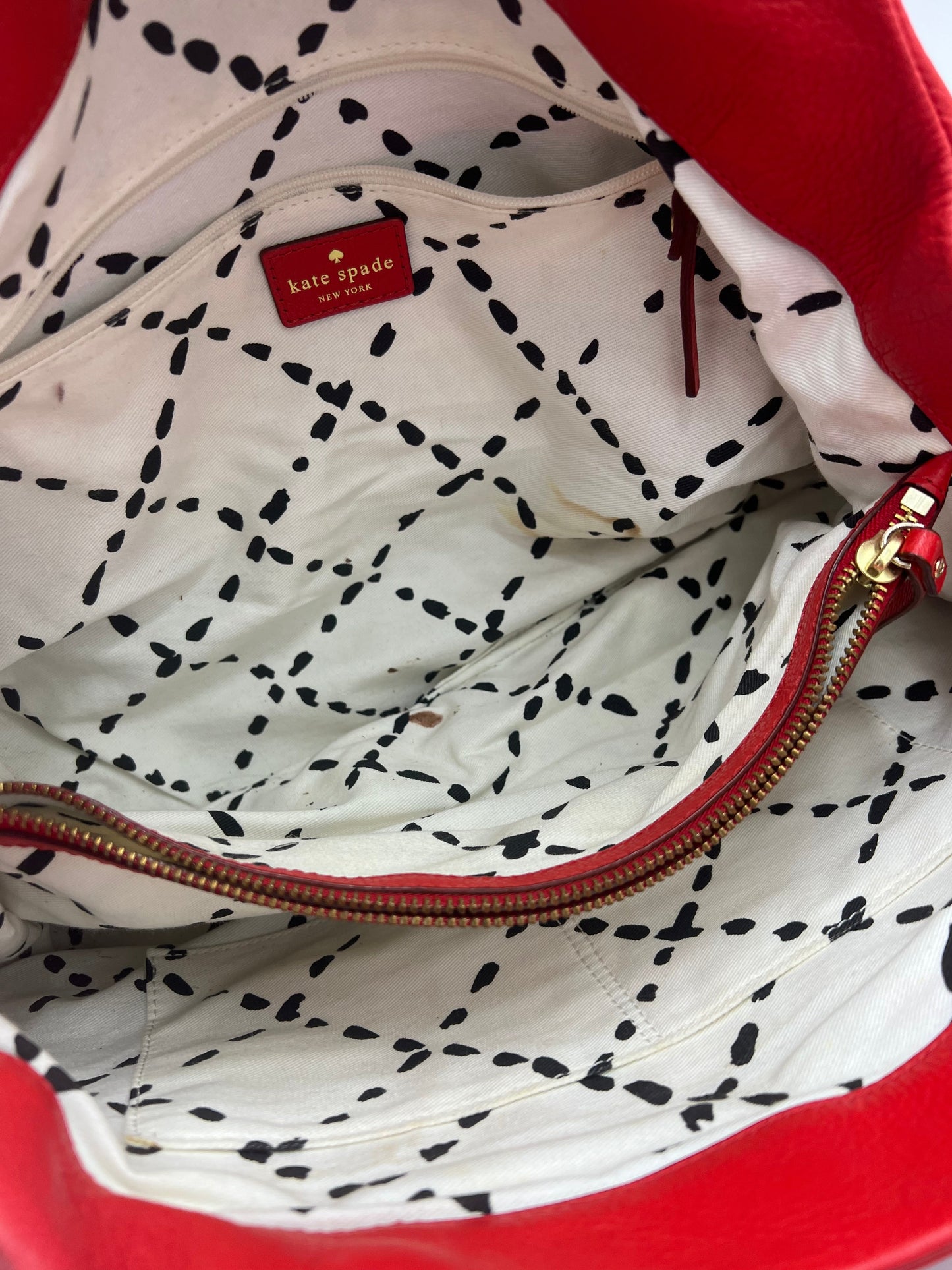 Leather Handbag Designer By Kate Spade