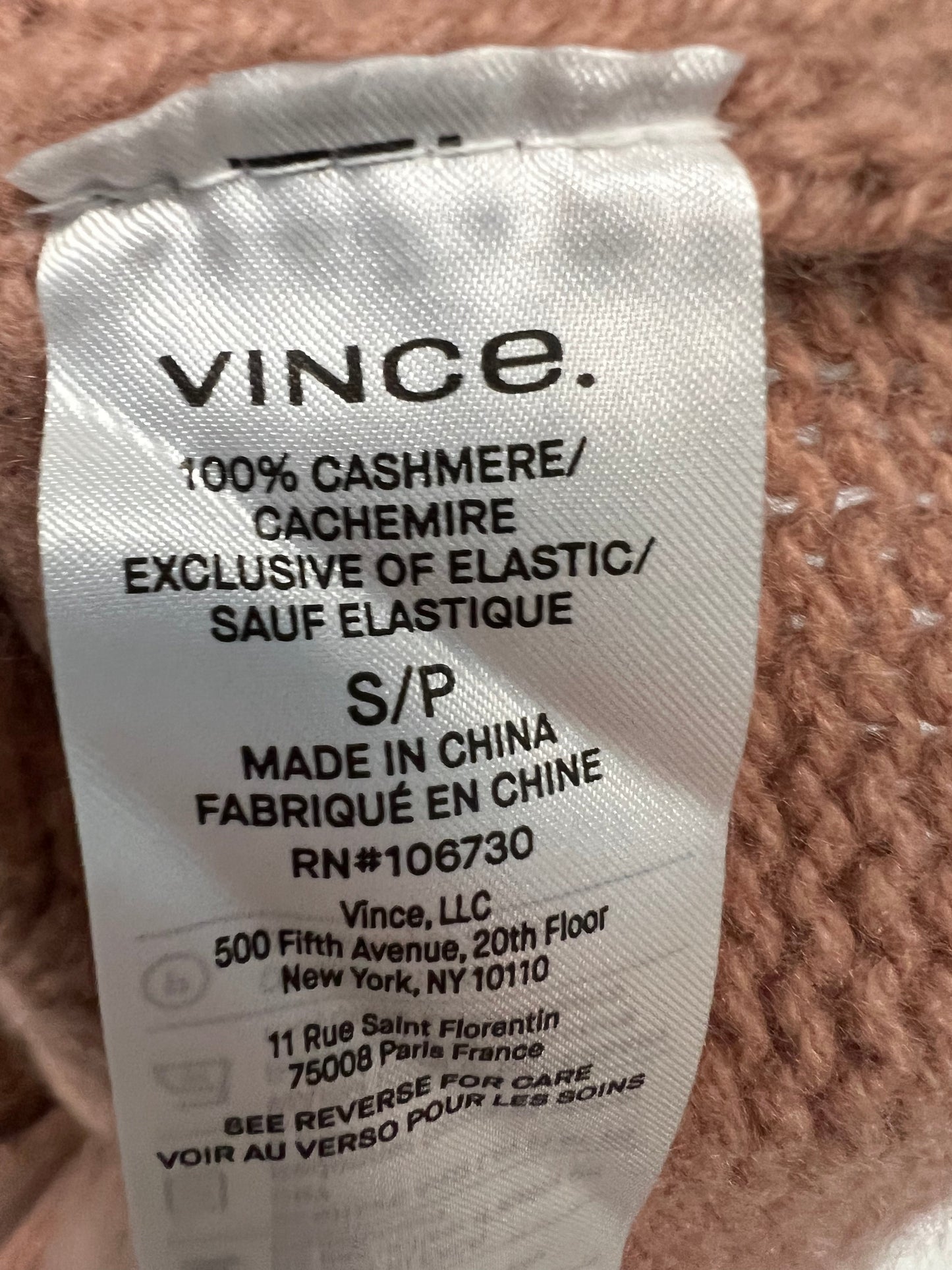 Sweater By Vince In Pink, Size: S