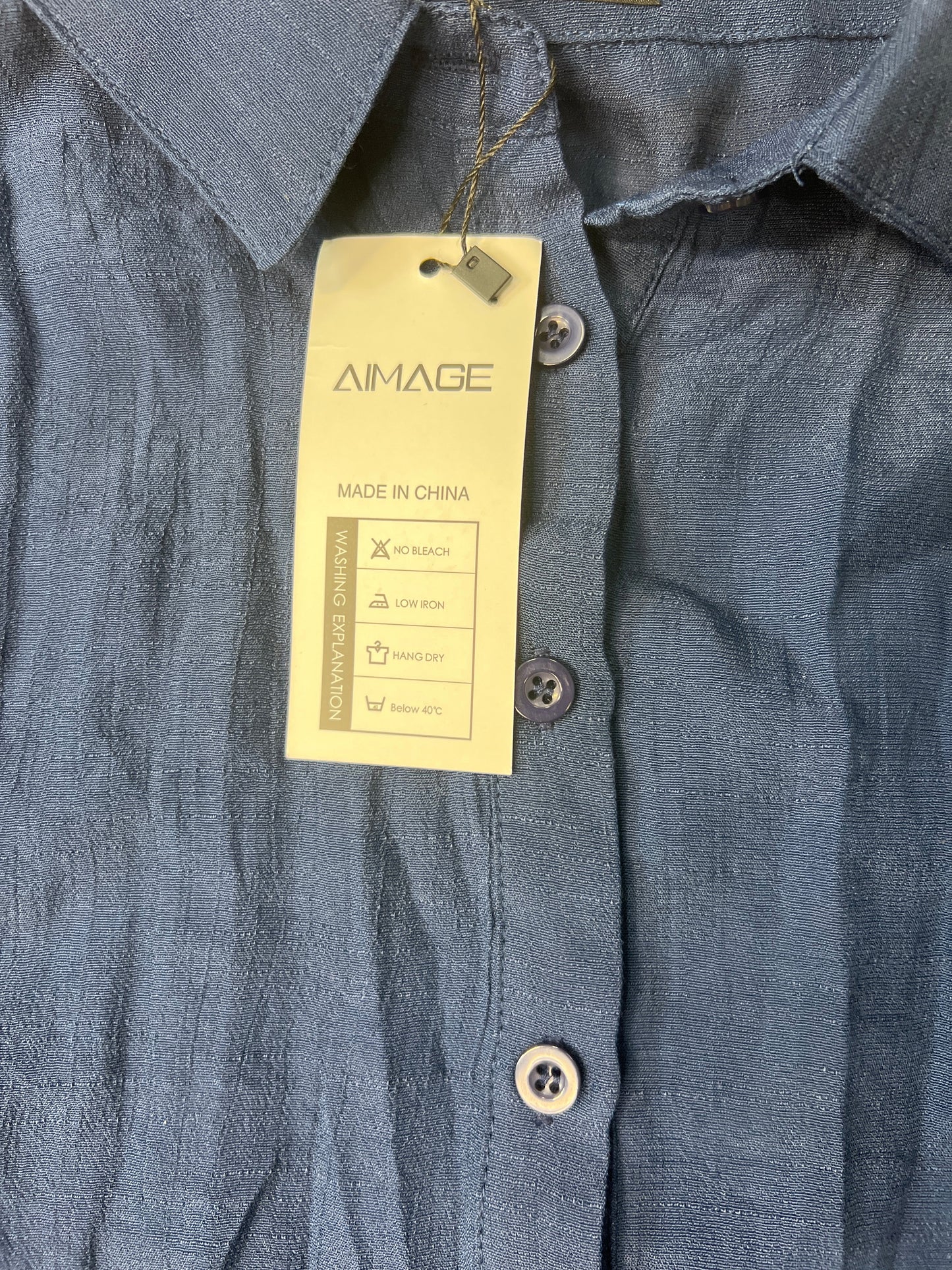 New! Blouse Long Sleeve By Aimage In Navy, Size: Xl