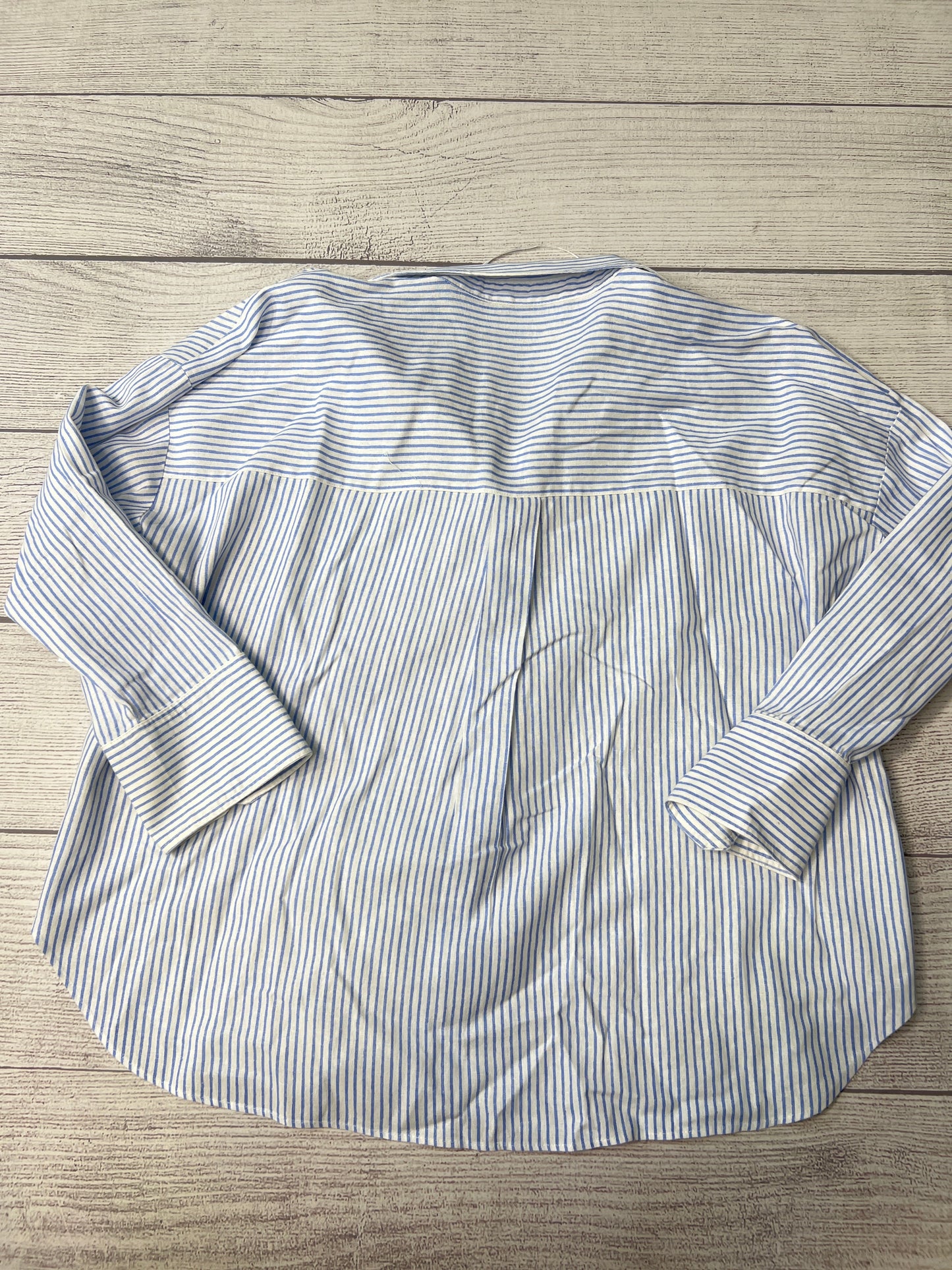 Blouse Long Sleeve By Zara In Striped, Size: Xl