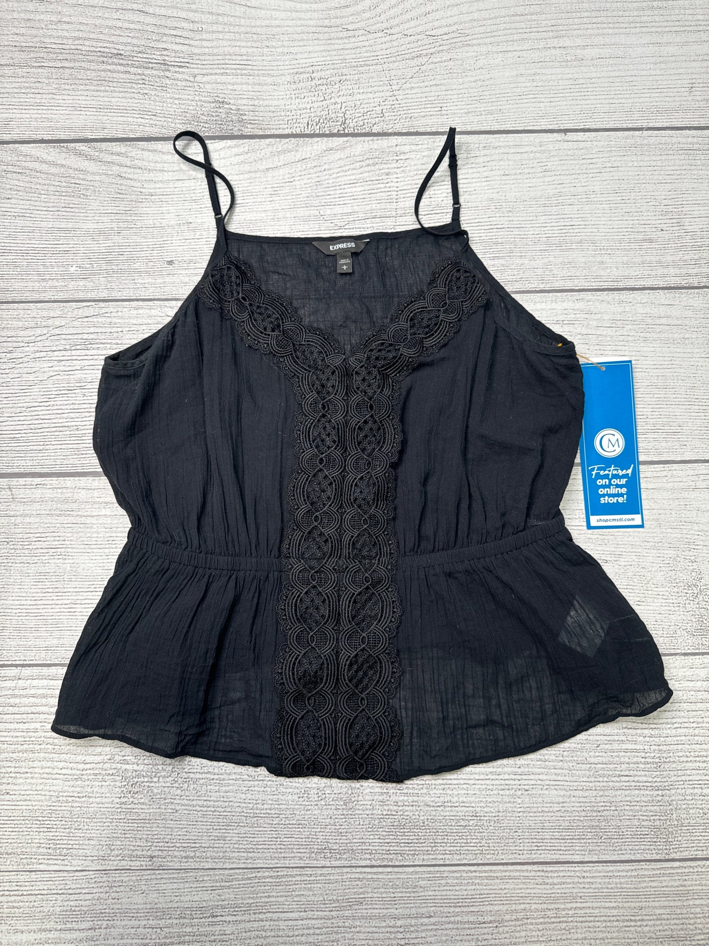 Top Sleeveless By Express In Black, Size: L