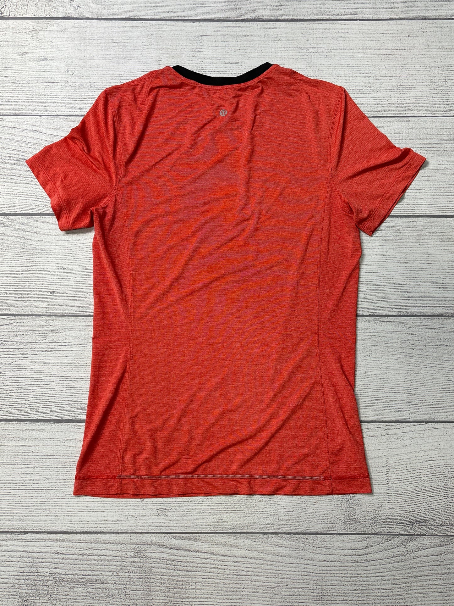 Athletic Top Short Sleeve By Lululemon In Orange, Size: M