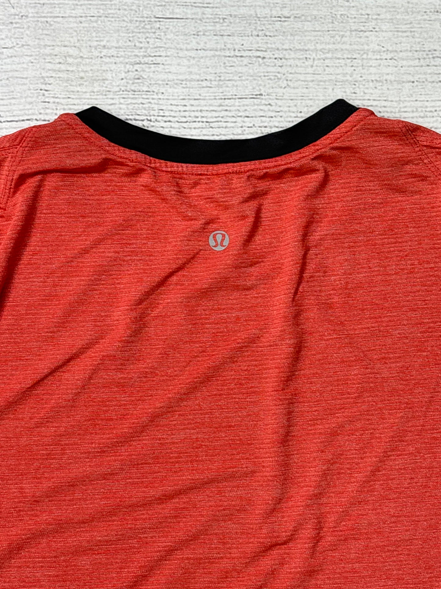 Athletic Top Short Sleeve By Lululemon In Orange, Size: M