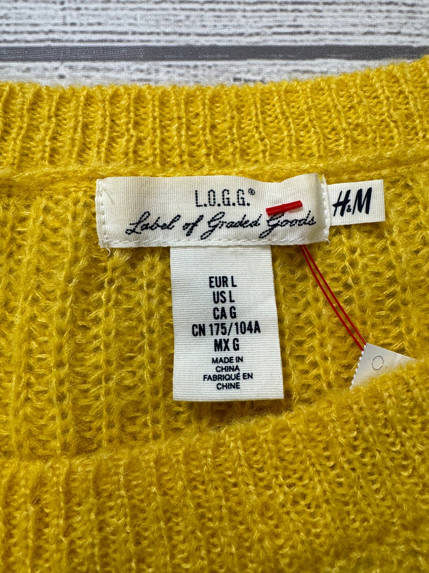 Sweater By Logg In Yellow, Size: L