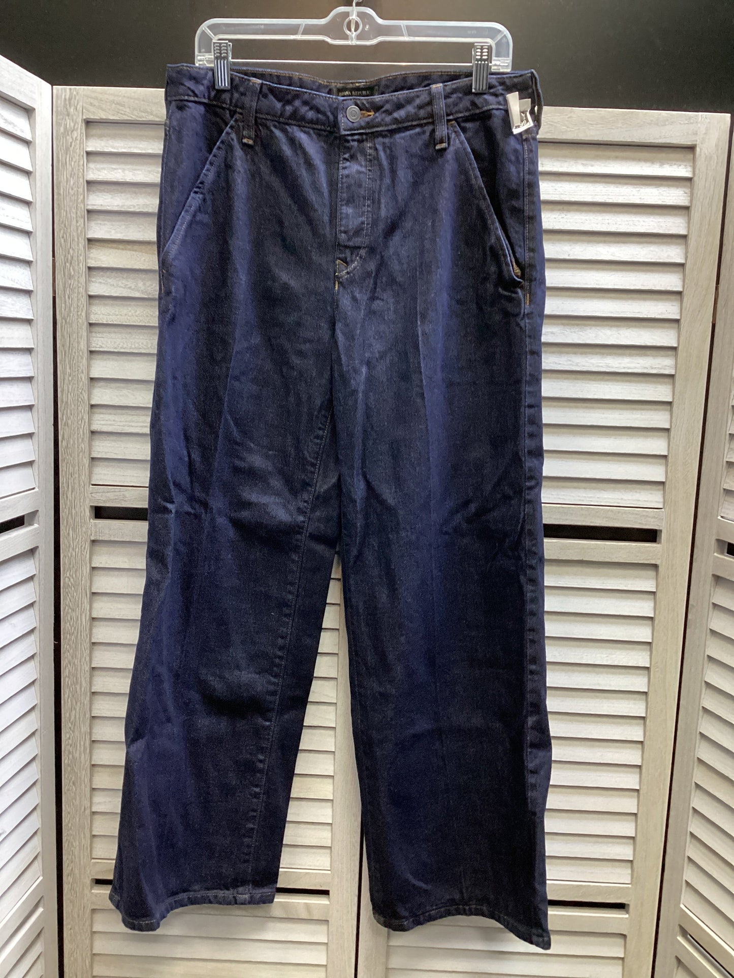 Jeans Flared By Banana Republic In Blue Denim, Size: 12