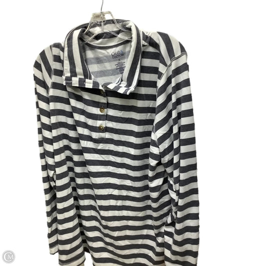 Blouse Long Sleeve By Croft And Barrow In Striped Pattern, Size: 2x