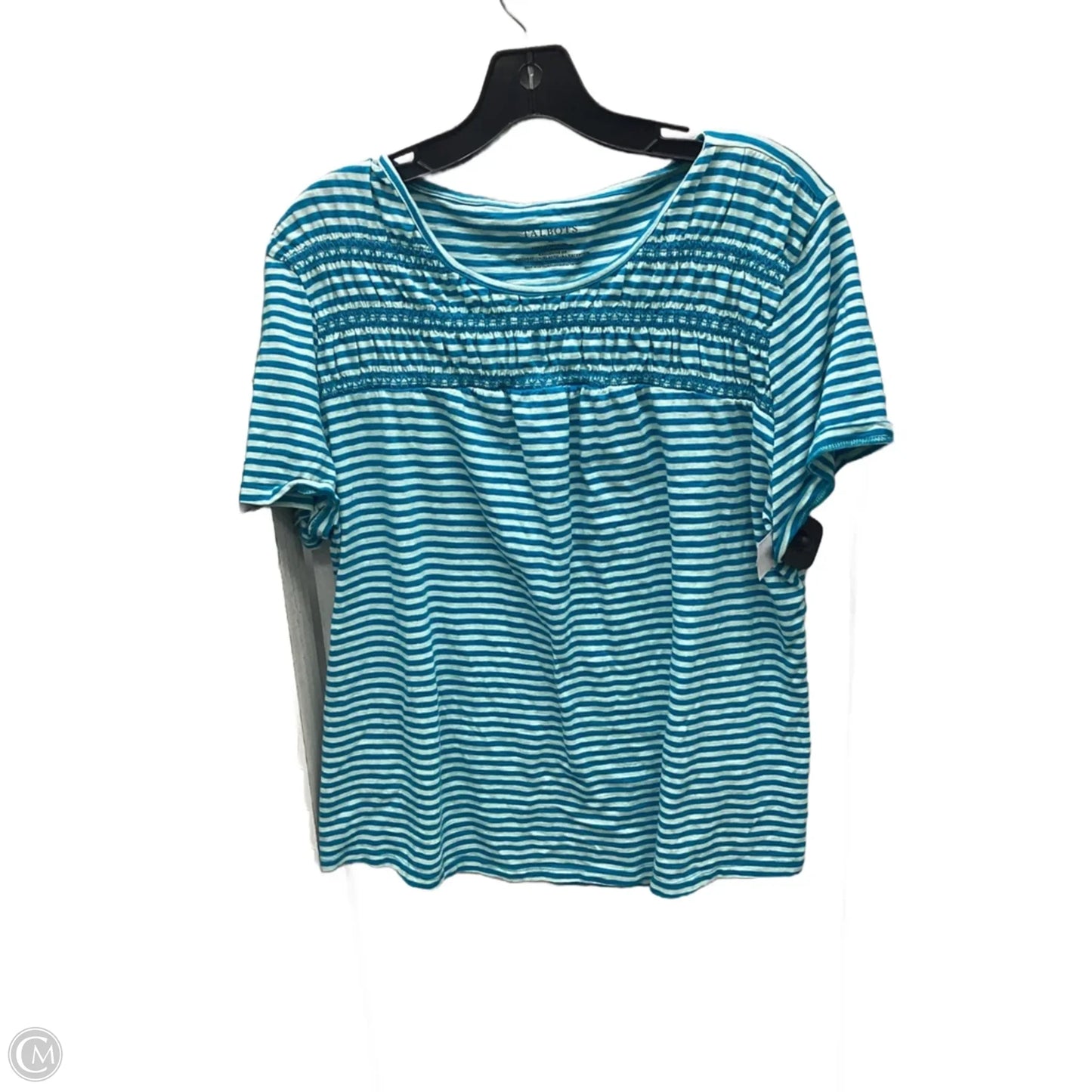 Top Short Sleeve By Talbots In Striped Pattern, Size: Xl