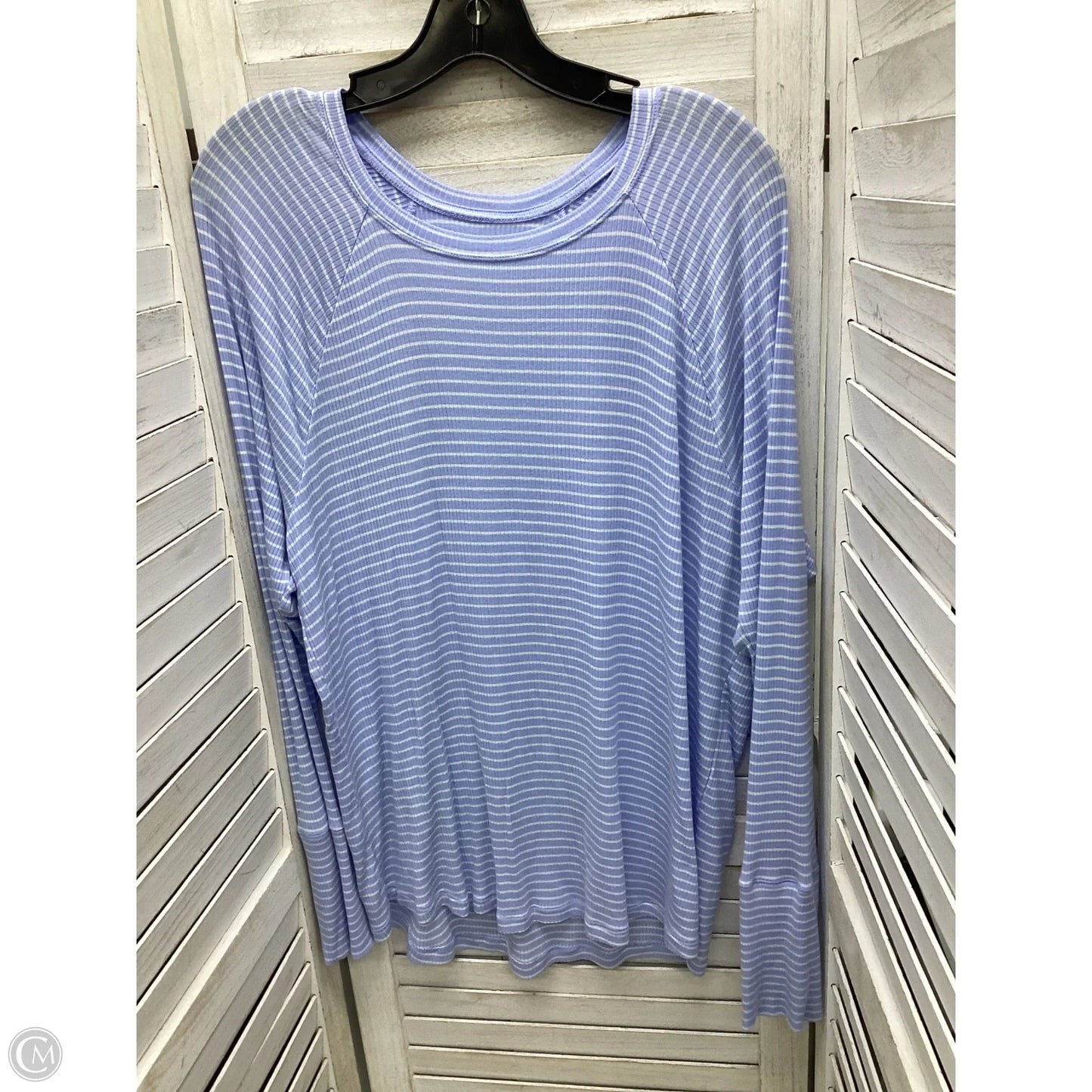 Top Long Sleeve Basic By Aerie In Striped Pattern, Size: Xl