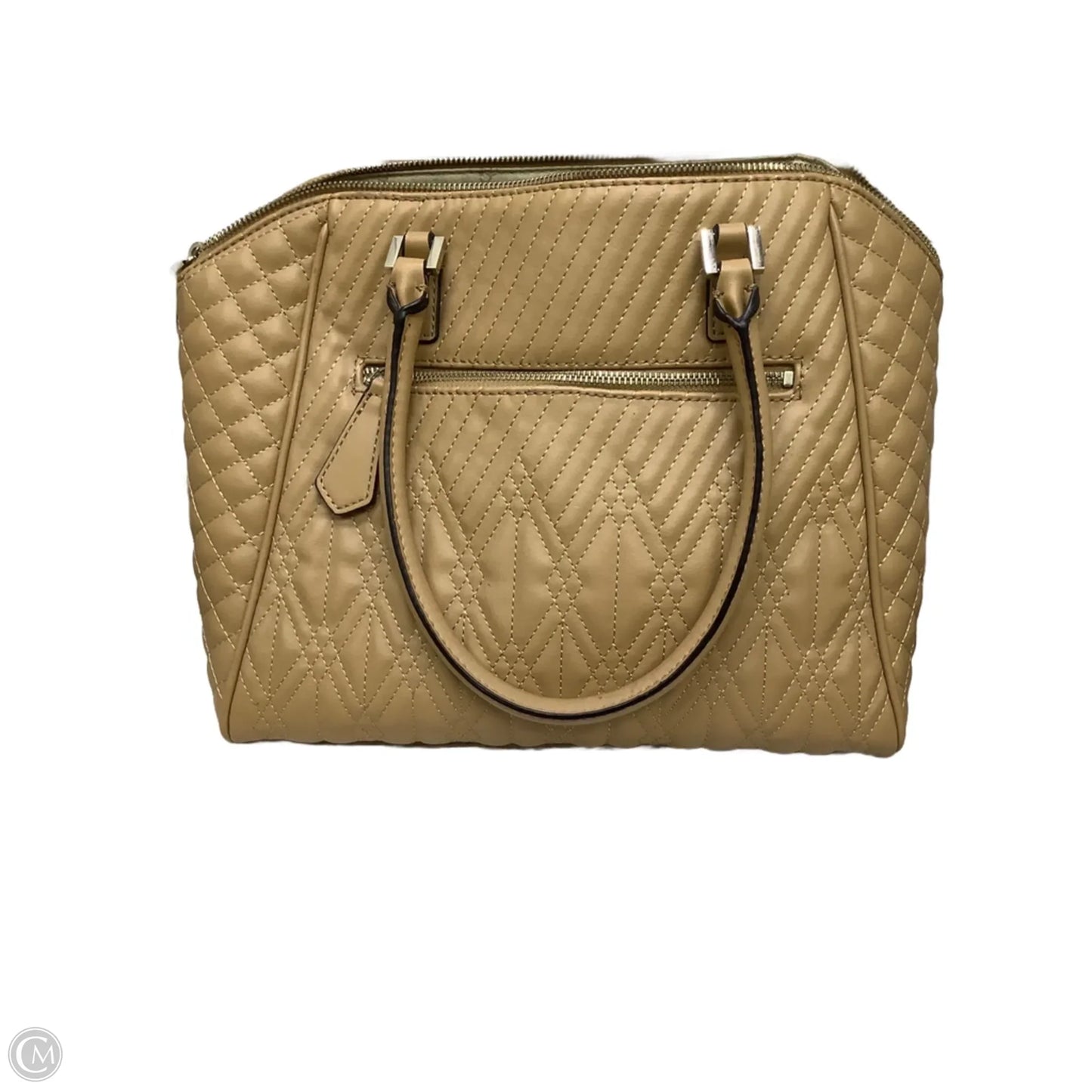 Handbag Leather By Guess, Size: Large