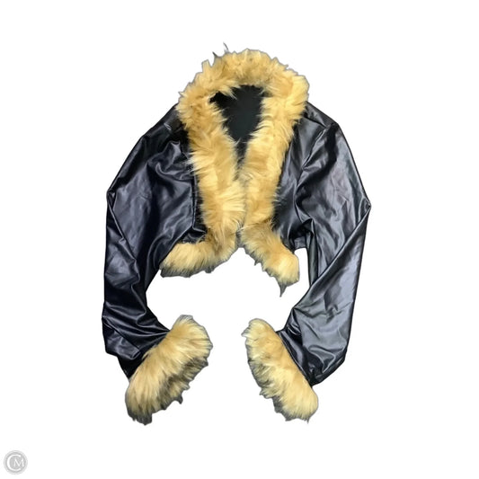 Jacket Leather By Shein In Black & Tan, Size: 3x