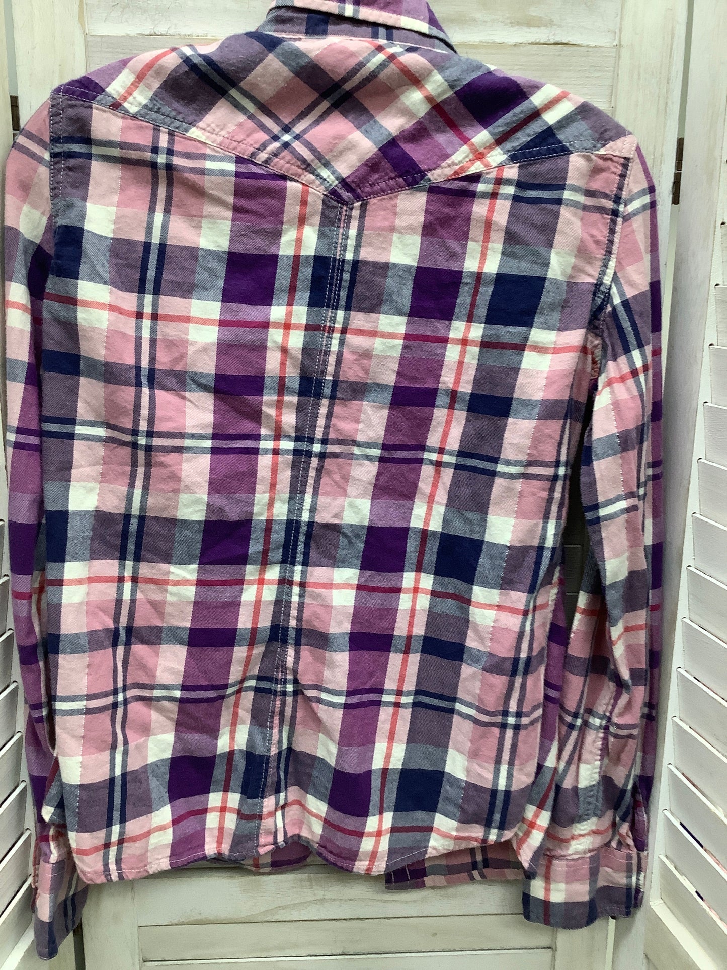 Plaid Top Long Sleeve Basic American Eagle, Size M